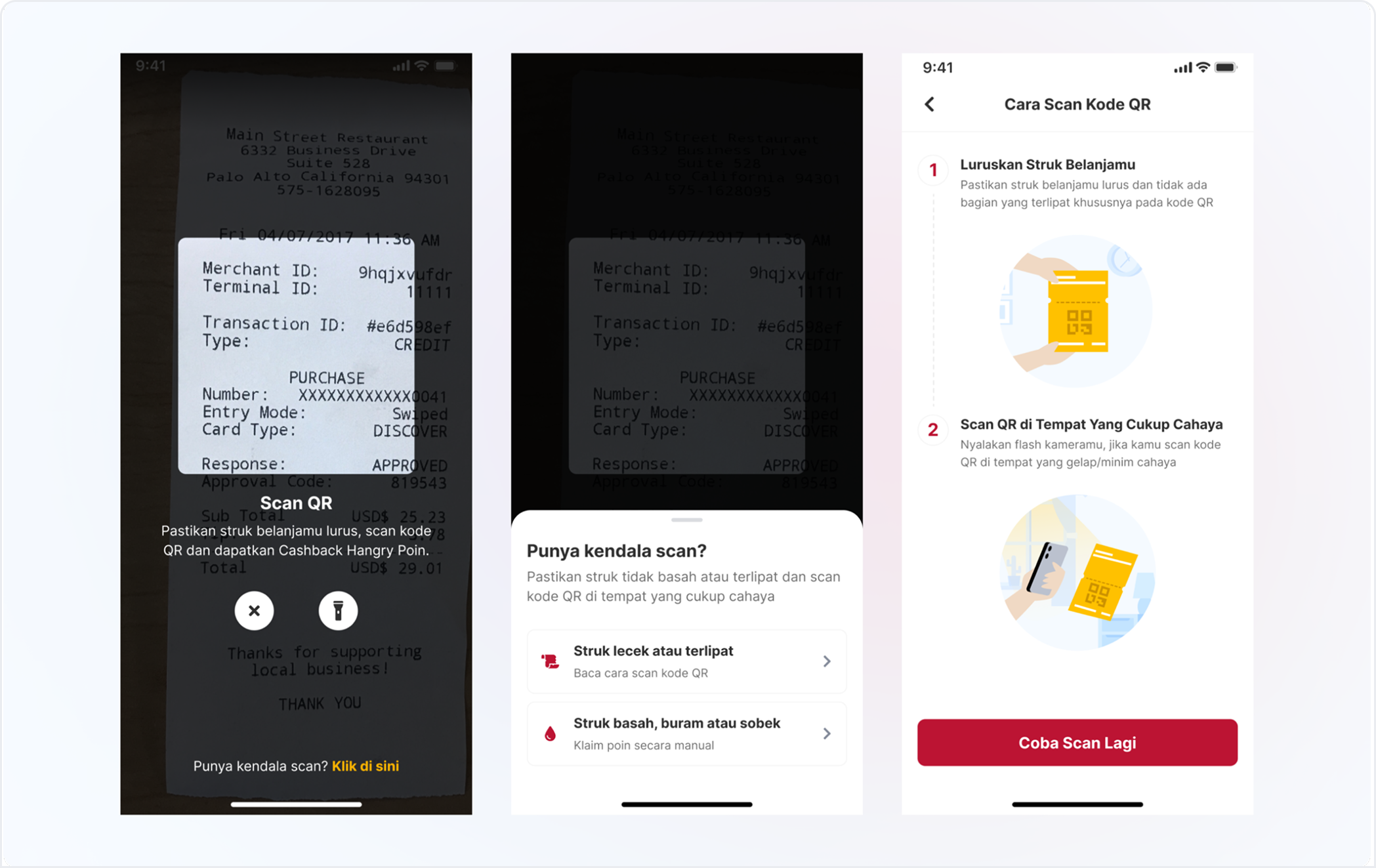 QR Receipt Scanner — Hangry App