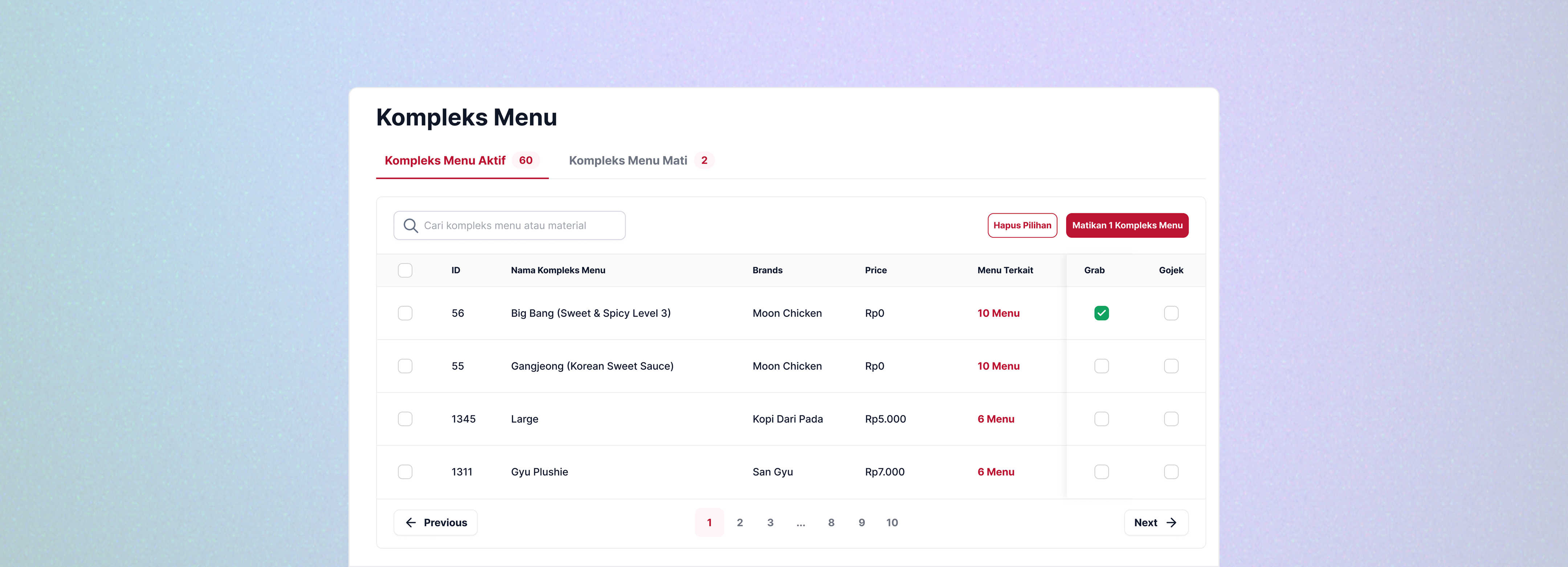 Menu Management System — Hero